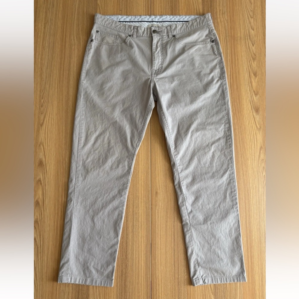 Peter Millar Mens Cropped Ankle Chino Pants Sz 35 Gray Pima Cotton Modern Travel